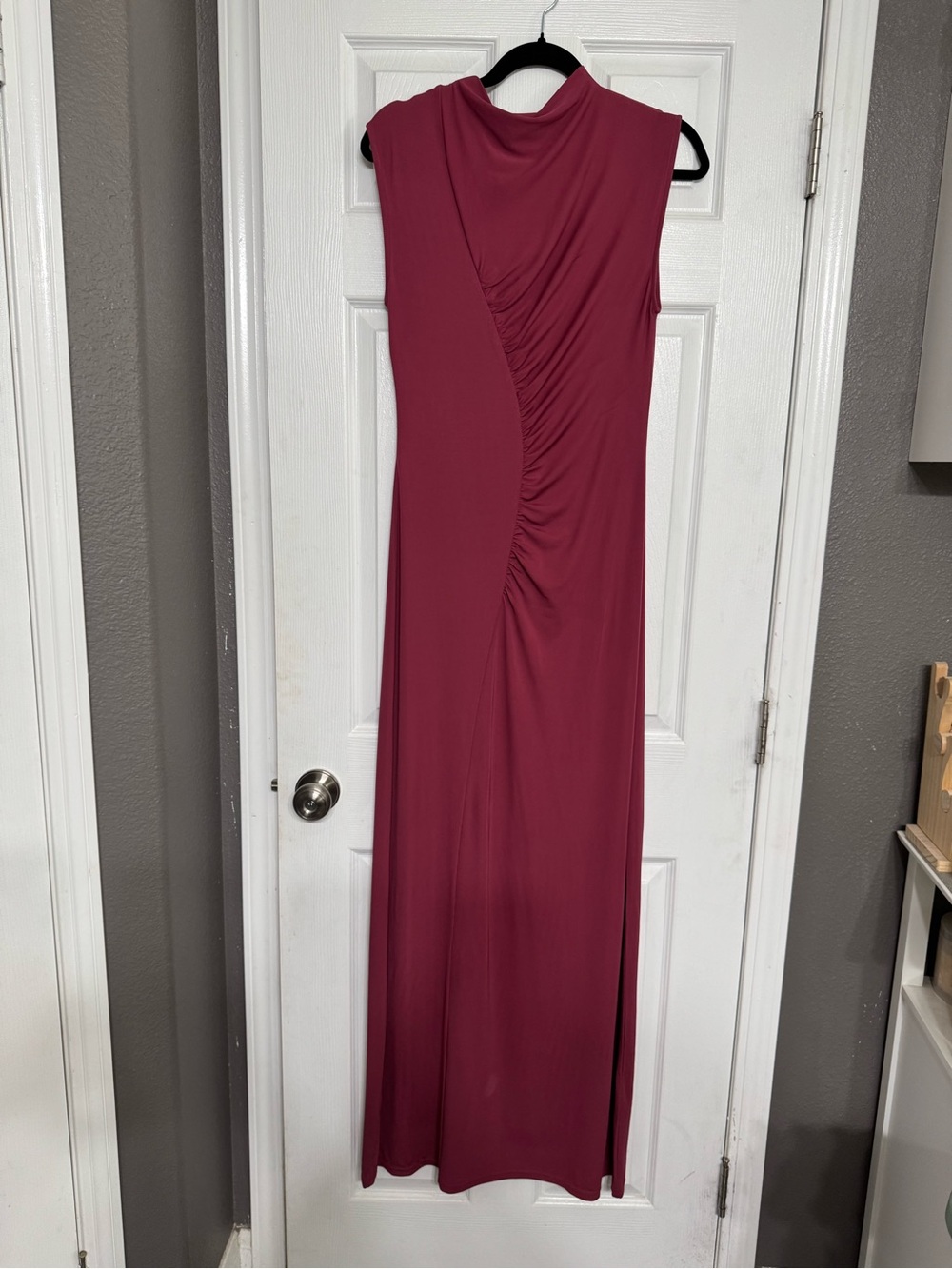 SAMSOE Sleeveless Ruched Maxi Dress in Dry Rose M